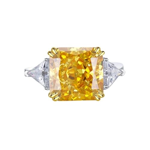 Bague de proposition romantique en argent S925 et diamant jaune étincelant