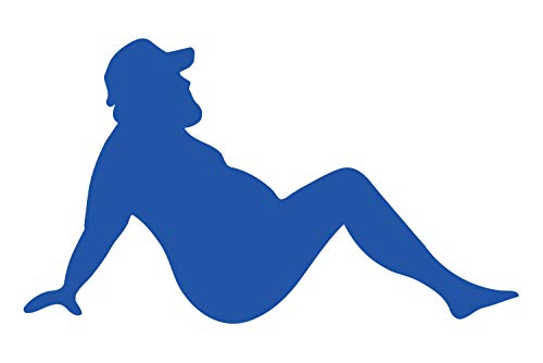 Fat Guy Mud Flap Man Trucker Vinyl Car Window Decal Sticker (Blue)