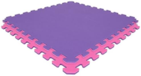 10' x 10' (25 Pieces) Pink/Purple Economy Reversible SoftFloors Interlocking Comfortable EVA Foam Rubber