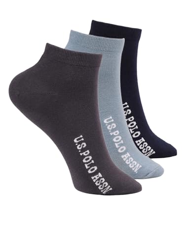 Image of U.S. POLO ASSN. Men's ES009 Cotton Stretch Ankle Length Socks - Pack Of 3
