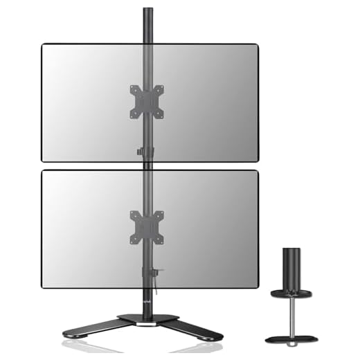Suptek Soporte Monitor Doble para Monitor 13-27 Pulgadas LED/LCD (80 cm de Altura), VESA 75x75/100x100 mm, Altura Ajustable Soporte Pantalla Ordenador, Soporte Monitor Escritorio - ML6802