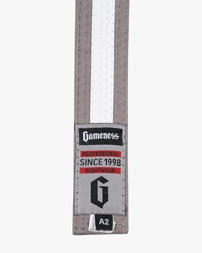 Youth Jiu Jitsu Striped Belt | BJJ Belt for Kids | Jiu Jitsu Youth Striped Belt from Sports Grey/White 04