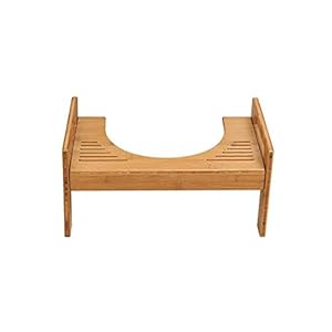 BESTLLE WC-kruk, toiletkruk, toilethulp, opstapkruk, dikke bamboe met antislip bekledingsbehandeling, voor ouderen…