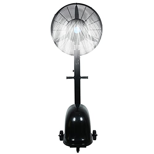 HMASNSEIY Ventilador de Pedestal con nebulizador, oscilación de 90°, 3 Modos de Viento, Ideal para Patios, restaurantes y Uso Industrial.