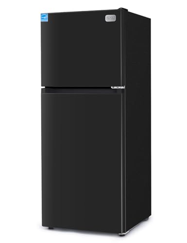 Image of BLACK+DECKER 10.5 Cu. Ft. Top Mount Refrigerator, BR1000XB, Black | 2 Door Refrigerator with Top Freezer and Electronic Temperature Control, Frost Free, R600a Refrigerant, Energy Star