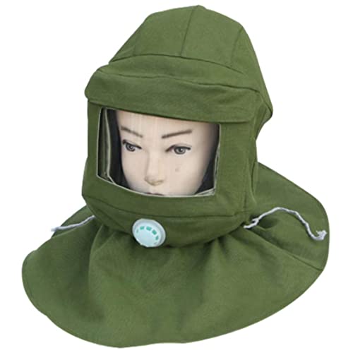 Capot de sablage vert de 22cm avec masque industriel anti-poussière
