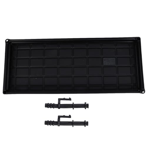 IMIKEYA 加厚プラスチック鉢植えトレー 滑り止め底付き 排水孔付き多機能ガーデントレイ 室内 ベランダ用 長方形水受け皿 角鉢対応