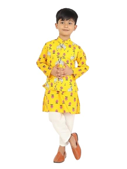 Designer Boys Pichwai Art Kurta Jacket Set | Premium Ethnic Wear ...