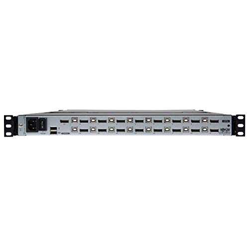 Image of Tripp Lite, 8-Port, NetDirector, DisplayPort, KVM, Switch, Console w / 17 in. LCD, Dual Rail, 1U Rack-Mount (B030-DP08-17D)