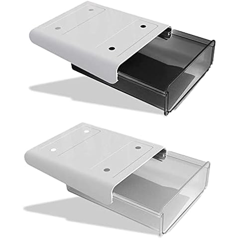 SAMSYOKI Pack of 2 Base Drawer Desk Self-Adhesive Drawer Under The Table Under Table Drawers Organiser Hidden Storage Box for Office School Home Pens Cover