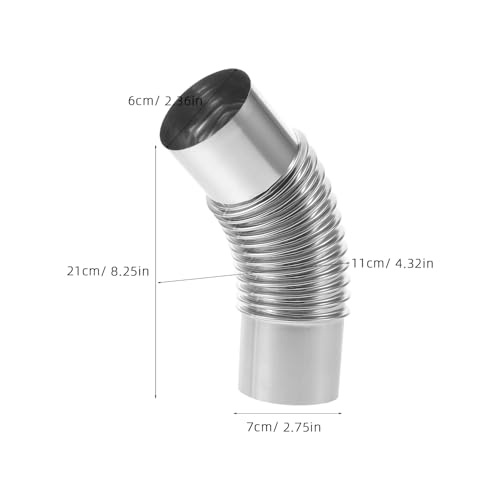 Codo de chimenea inoxidable de 45 grados y 2,36 pulgadas con desvío anticaída 3
