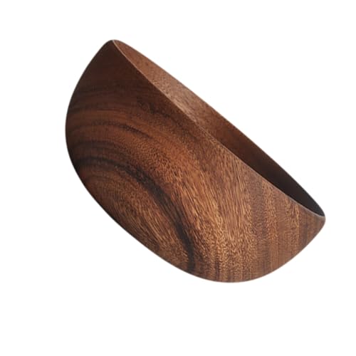 STOBOK 相思木製サラダボウル 滑らか縁 食洗機対応 木製デザート容器 軽量ポータブル おしゃれな多用途食器