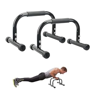 Push Up Bars Strength Training For Handstands, Parallettes Bars For L-sit & Dip With Foam Handles, 10″ High Parallettes Push Up Bars, For Handstand, L-Sit, Gymnastics, Strength Training Home Gym Use