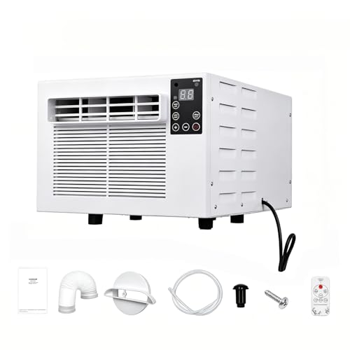 Aire Acondicionado Portátil, 1876 BTU Aire Acondicionado Pequeño con Mando, Modo Doble Refrigeración y Deshumidificación, Temporizador 24H, Bajo Consumo, Silencioso, para Camping, Tienda, 1-5㎡