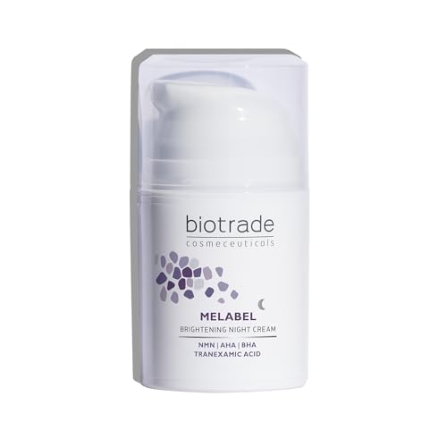 Biotrade Melabel Brightening Night Cream with NMN, AHA & BHA, and Tranexamic Acid – Mildert Hyperpigmentierung, Reduziert Dunkle Flecken und Bietet Kosmetische Hauterneuerung für Alle Hauttypen, 50 ml