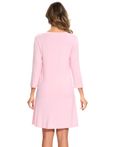Image of GYS Womens Bamboo Viscose Nightgown Super Soft Lightweight Night Shirts for Sleeping
