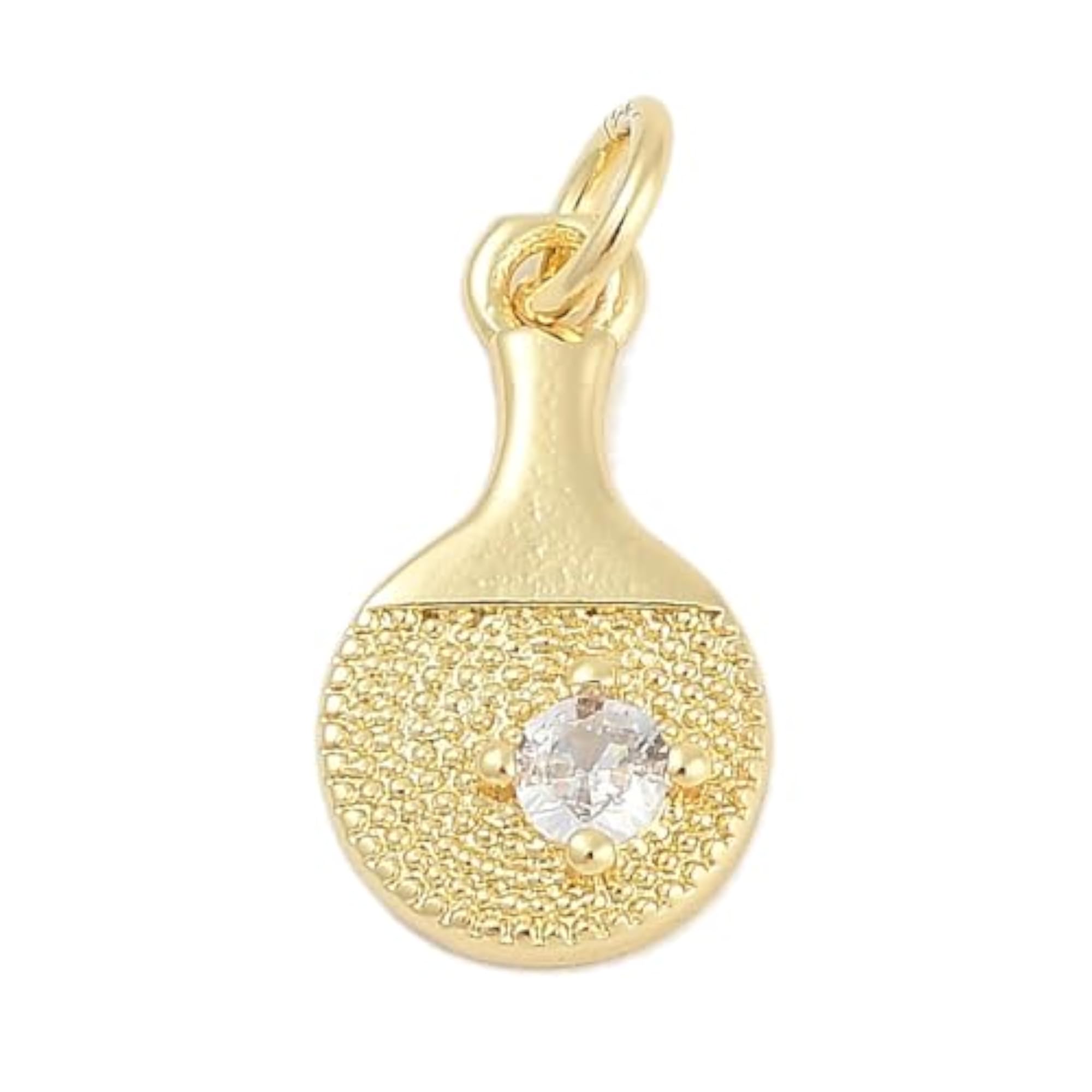 18K Gold Plated Tiny Table Tennis Paddle Pendant Necklace