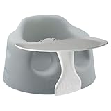 Bumbo Baby Floor Seat, Portable Infant Sit Up Activity & Eating Chair with Tray Accessory, Cool Grey - Feeding and Sitting Lounger for Babies and Infants Ages 3 to 12 Months