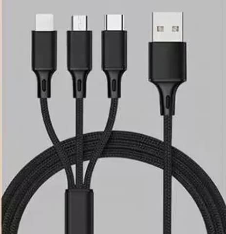 Nylon Braided 3 in 1 Charging Cable, Multifunctional Cable 1.2 Mtr Long, Multi charging cable for Micro usb, iPhone & Type C devices, 3 in1 Charging Cable (Black) (B0C6M89BBR) Amazon Price History, Amazon Price Tracker