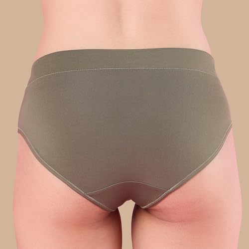 Image of NYKD Women's Ultimate Comfort and Flexibility: Elastic-Free Stretch Panties that Adapt and Delight, Mark-Free Waistband | Slip On | Mid Waist | Full Coverage | Solid - NYP342