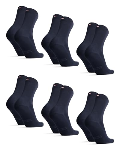 DANISH ENDURANCE 6-Pack Bambustrumpor, Mjuka Strumpor som Andas, för Herr & Dam, Marinblå, 43-47