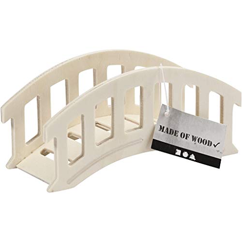 greedeko Brücke zum basteln 15x6x7 Holz selbstgestalten DIY Deko Mini Miniatur Garten Gelände