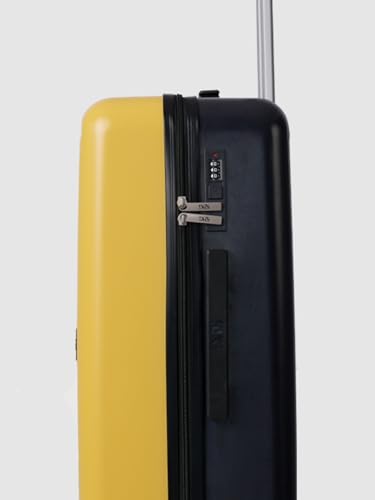 Image of Wiki Ripple 8 Wheel Hardside Polycarbonate Trolley by Wildcraft,Medium,Yelow Black