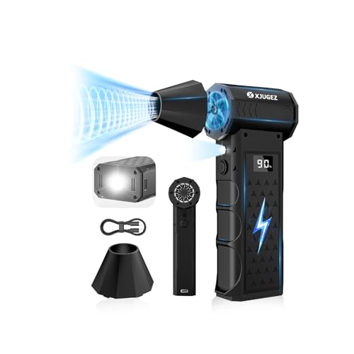 XJUGEZ Elettrico Rimuovi Polvere,4 Velocità Aria Compressa Elettrico con 2 LED&Schermo,Mini...