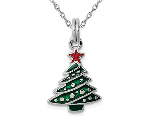 Collier arbre de Noël argent sterling pendentif sapin chaîne femme