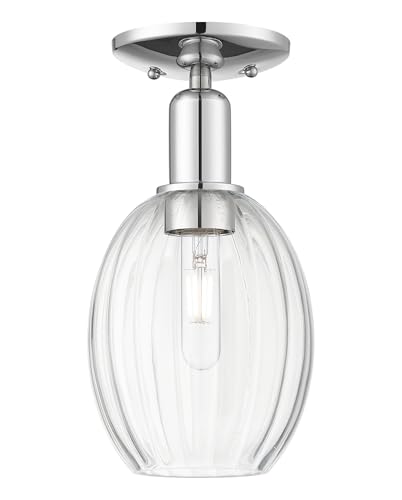 Innovations Lighting 716-1C-12-6 Preston Semi-Flush Preston 6' Wide Semi-Flush Ceiling Fixture - Polished Chrome/Clear