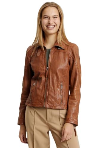 Gipsy - Damen Echtleder Lederjacke Lammnappa Cognac Größe XS