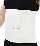 ITA-MED Unisex 12” Abdominal Binder – Helps Recover Post-Surgery, Postpartum & Hernia, Made in USA, White (XL)