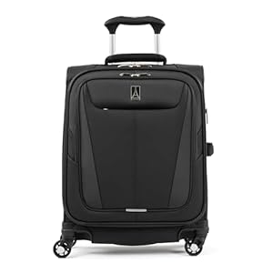Travelpro Maxlite 5 Zachte Uitbreidbare Handbagage Koffer met 4 Wielen, Lichtgewicht Koffer voor Mannen en Vrouwen, Internationaal, Zwart, Handbagage 49x39x20 cm