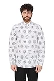 versace hemd herren weiß Herren Versace Jeans Couture Hemd Jeans Couture Weiß Herren Casual mit Aufdruck Logo Kontrastmuster Herren Hemd, weiß, 46