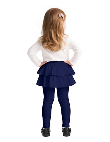 Witwot 2 Pack Toddler Girls Tutu Leggings Baby Girl Cotton Pants with Ruffle Skirt Size 18M-5T3