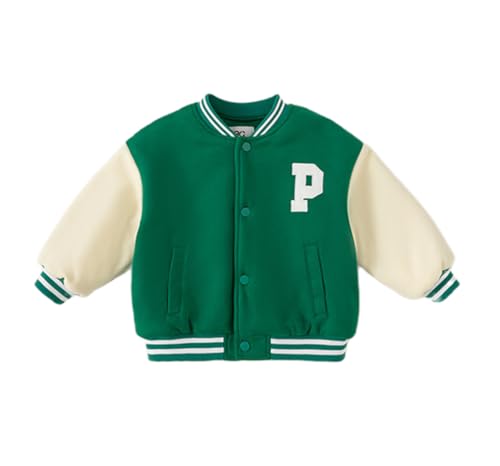 Toddler Boys Casual Padded Letters Printed Button Jacket Fashion Spring Winter Block Color Pockets Sweatshirt Coat