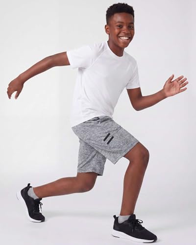 Image of Real Essentials 5 Pack: Boys' Dry Fit Basketball Shorts for Youth Kids Teens - Athletic Running Soccer Sports with Pockets