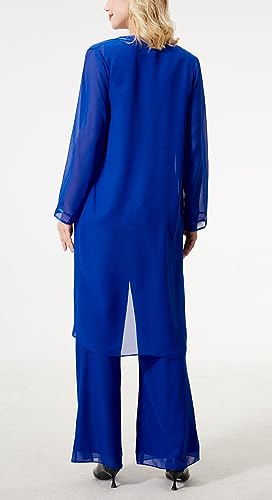 Women's 3 PC Chiffon Pants Suits Mother's Outfit for Wedding Plus Size Evening Gowns Dress Suit2