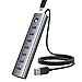 ORICO Hub USB 3.0, Hub USB 5Gbps in Alluminio 7 Porte, Cavo Lungo 100CM con Porta di Alimentazione 5V/3A Type-C, Adattatore USB 3.0 Multipla Compatibile con MacBook, PS4, Surface Pro, HP