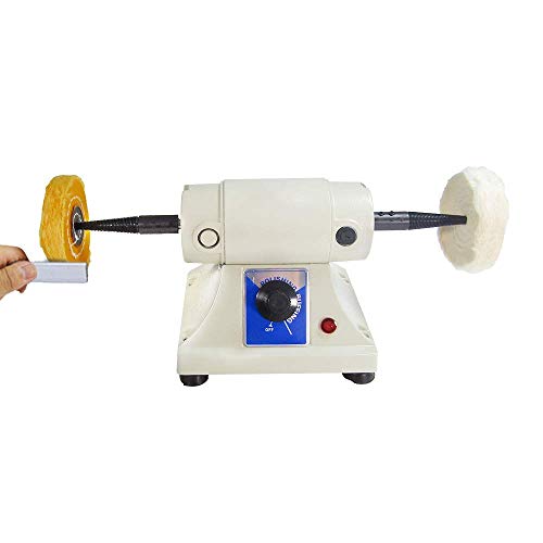 BAOSHISHAN Bench Polisher and Buffer Polishing Machine Mini Bench Grinder Polisher for Polshing Metal/Jewellery/Wood 0-7000rpm 220V