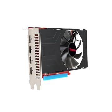 Xynsviu Placa de vídeo Radeon RX560 4G, com 6 placas gráficas de monitor HDMI, PC GPU GDDR5 128 Bit DirectX 12 PCI Express X16 3.0, placas de vídeo DisplayPort de baixo perfil (AMD RX560 4G 4HDMI)