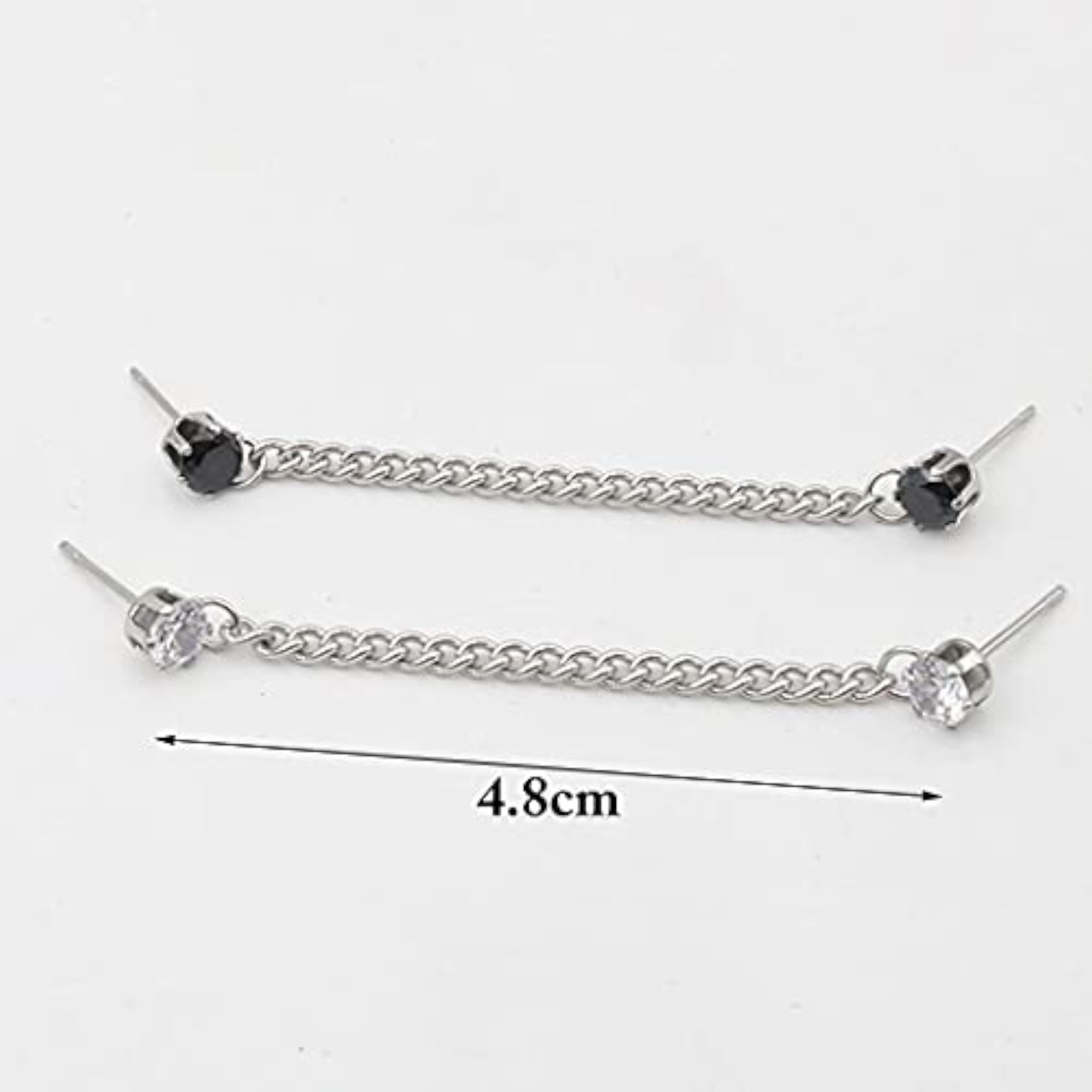 Men's Rhinestone Cuff Chain Wrap Tassel Earrings