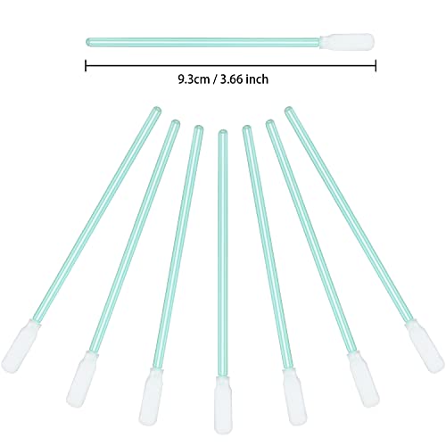 200 Pieces Foam Swab Cleaning Swab Foam Tips Sponge Stick For Inkjet Printer Print Head Camera Optical Lens Optical Equipment (Green, 9.3 Cm) #TOP2