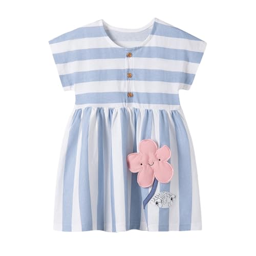 WEONEDREAM Toddler Cotton Dress 2-7 Years Girls Casual Dresses for Summer Home Outdoor Wear