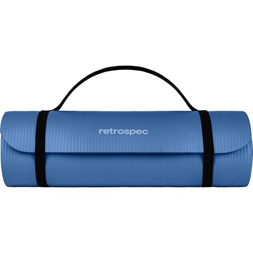 Image of Retrospec Solana Yoga Mat Thick 1 /2in Non-Slip Workout Mat with Nylon Strap - 72x24in Exercise Mat for Pilates, Stretching & Fitness - BPA Free, Easy Clean