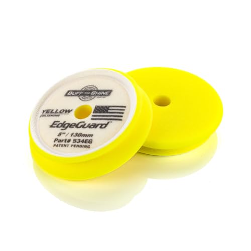 Image of Buff and Shine - EdgeGuard Foam Buffing Pads - Yellow - 5 inch Polishing Pad - Pack of 2