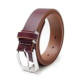 [BELTMIX] メンズ ベルト 本革 一枚革 35mm幅 ピンベルト 綺麗系 レザー カラー カジュアル ユニセックス ギフト箱付き プレゼント用 37(M(帯全長105cm：ウエスト95cmまで対応, Purple)