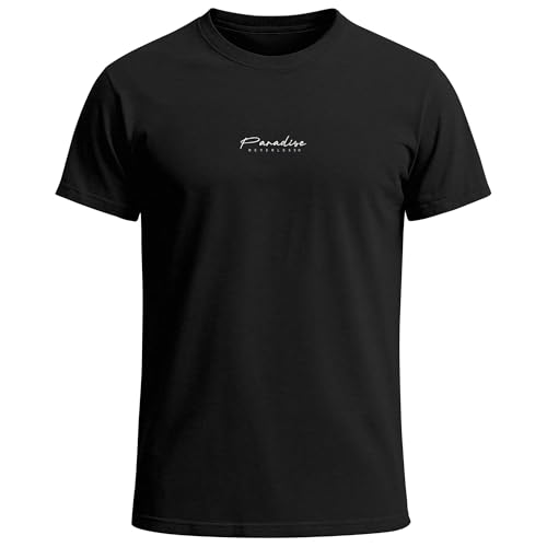 Neverless Herren Sommer-Shirt Backprint Baumwollshirt mit Palmen & Vintage Grafik – Kurzarm Shirt im California Style fü