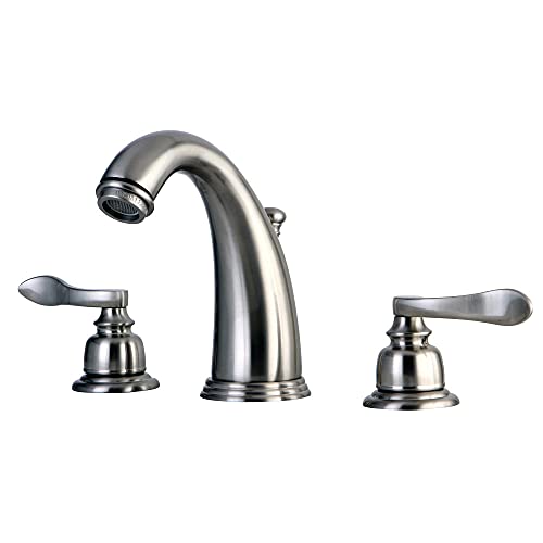 Kingston Brass KB8988NFL NuWave French Widespread Lavatory Faucet with Retail Pop-Up, Brushed Nickel by Kingston Brass - Used condition - US$40.69