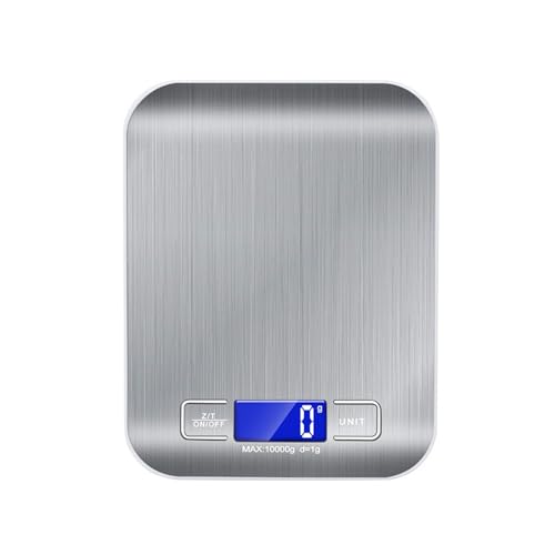 YIORYO デジタルキッチンスケール フードスケール デジタルキッチンスケール 重量グラムとオンス ベーキングクッキングと食事の準備用 風袋引き機能付き6ユニット お手入れ簡単 ステンレススチール(10kg/1g)